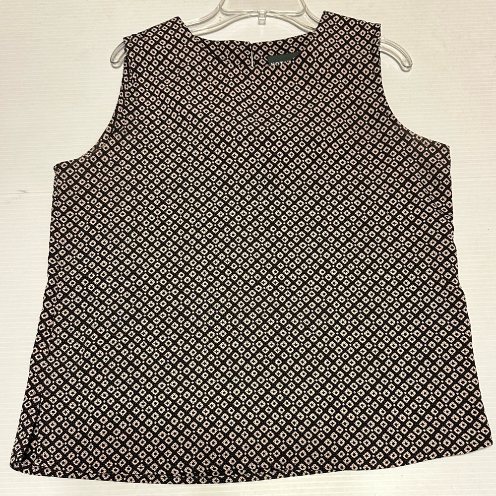 Notations Sleeveless Brown and Cream Patterned Top
